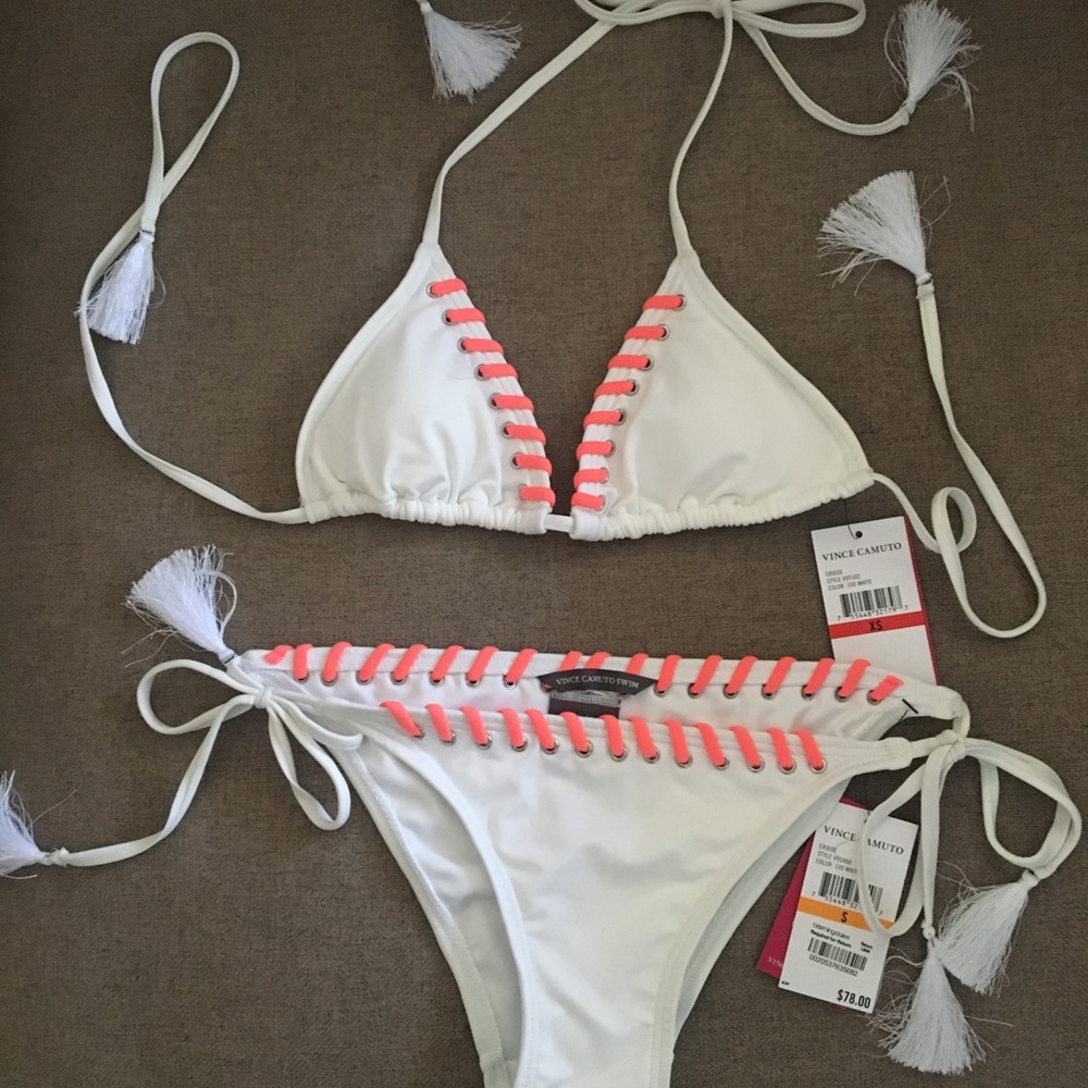 Vince Camuto White String Bikini